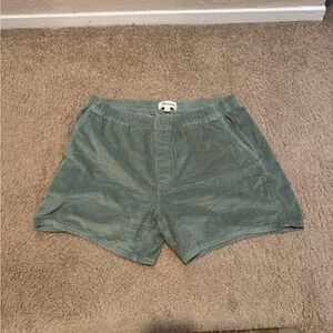 Madewell Green Corduroy Pull-On Shorts 5.5” inseam